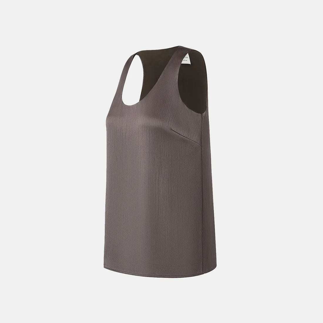 "Easy Go Chic" Korean Pleated Fabric Vest - Leather Brown