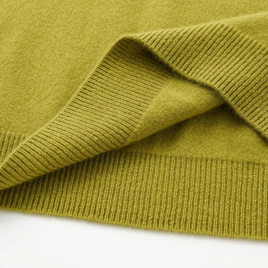 “Cash-In Collection 财“ 100% Baby Cashmere 3/4 Sleeve V-Neck Top (Yarn by Loro Piana) — Spring Bud Green