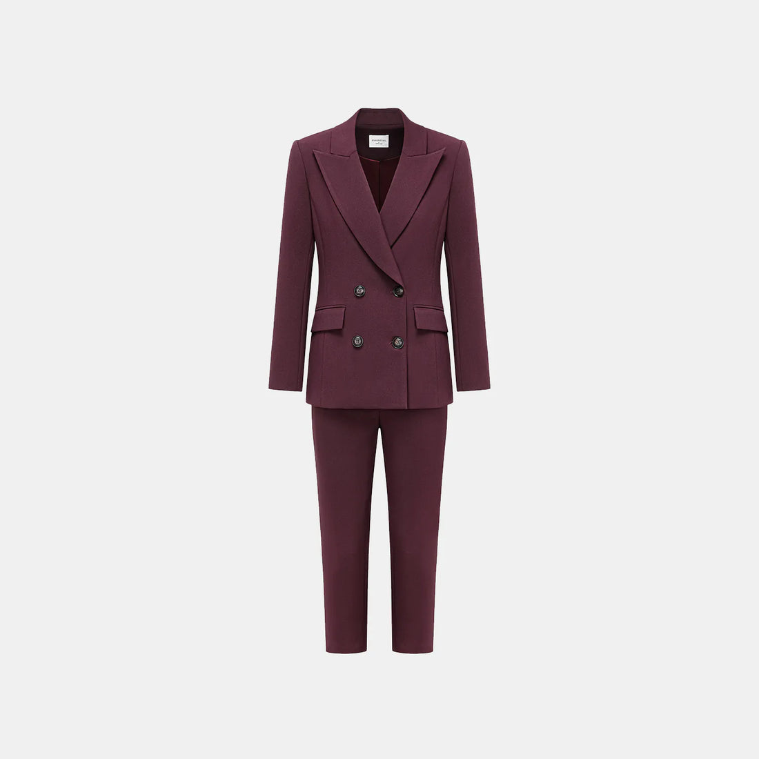 "Westminster Weekdays" Luxe Heather Acetate Cropped Pants - Pinot Noir