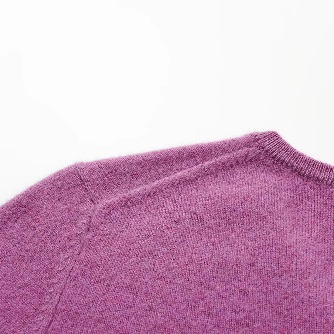 “Cash-In Collection 财“ 100% Baby Cashmere 3/4 Sleeve V-Neck Top (Yarn by Loro Piana) — Rouge Purple