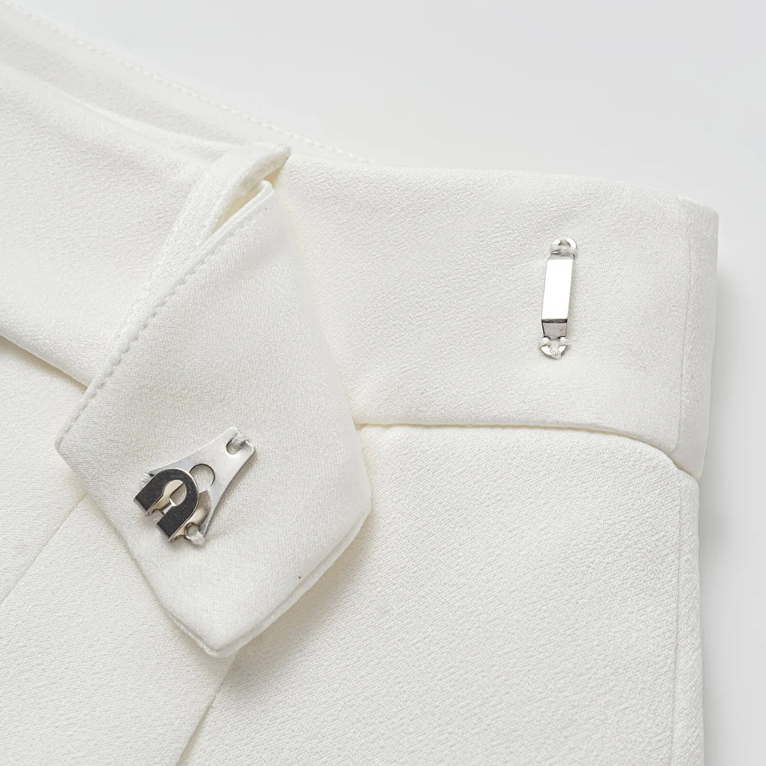 "Speak Sleek." Acetate Shorts—White