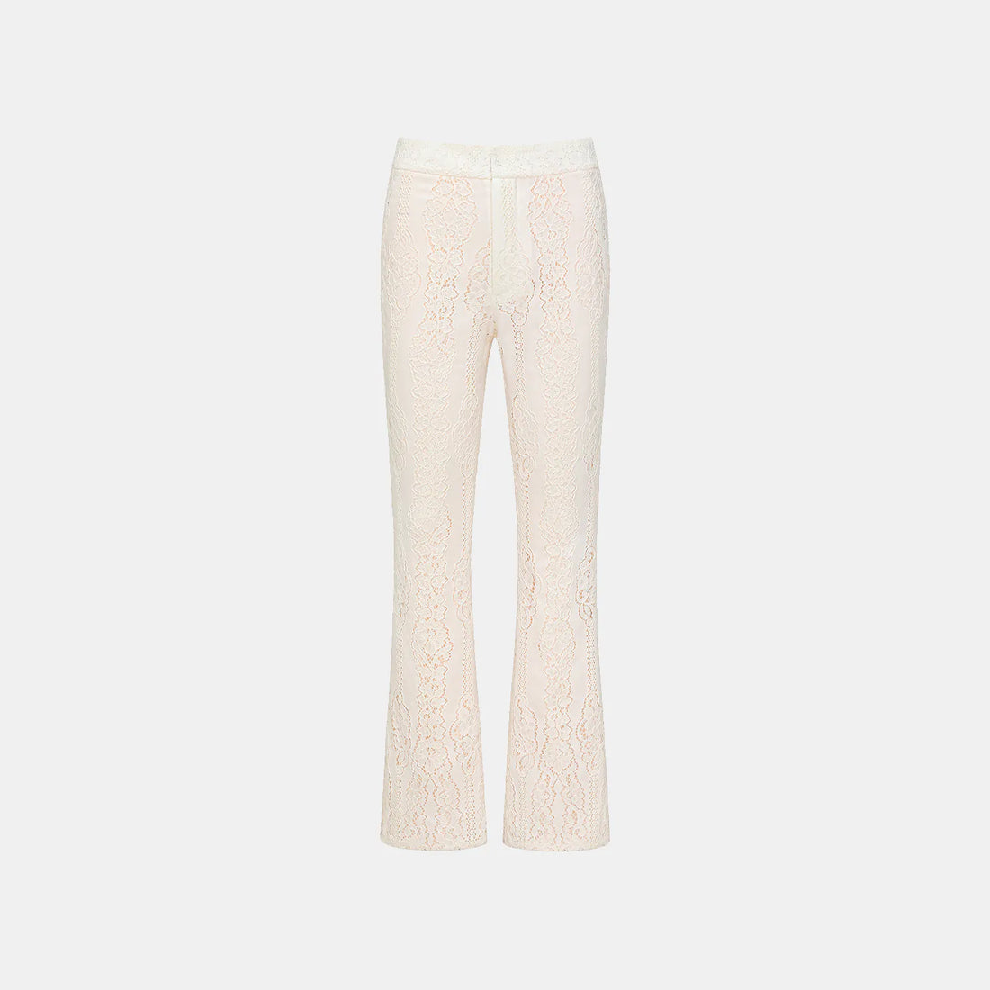 "Chun Shang Ya Ji" hollow lace craft bell-bottom pants