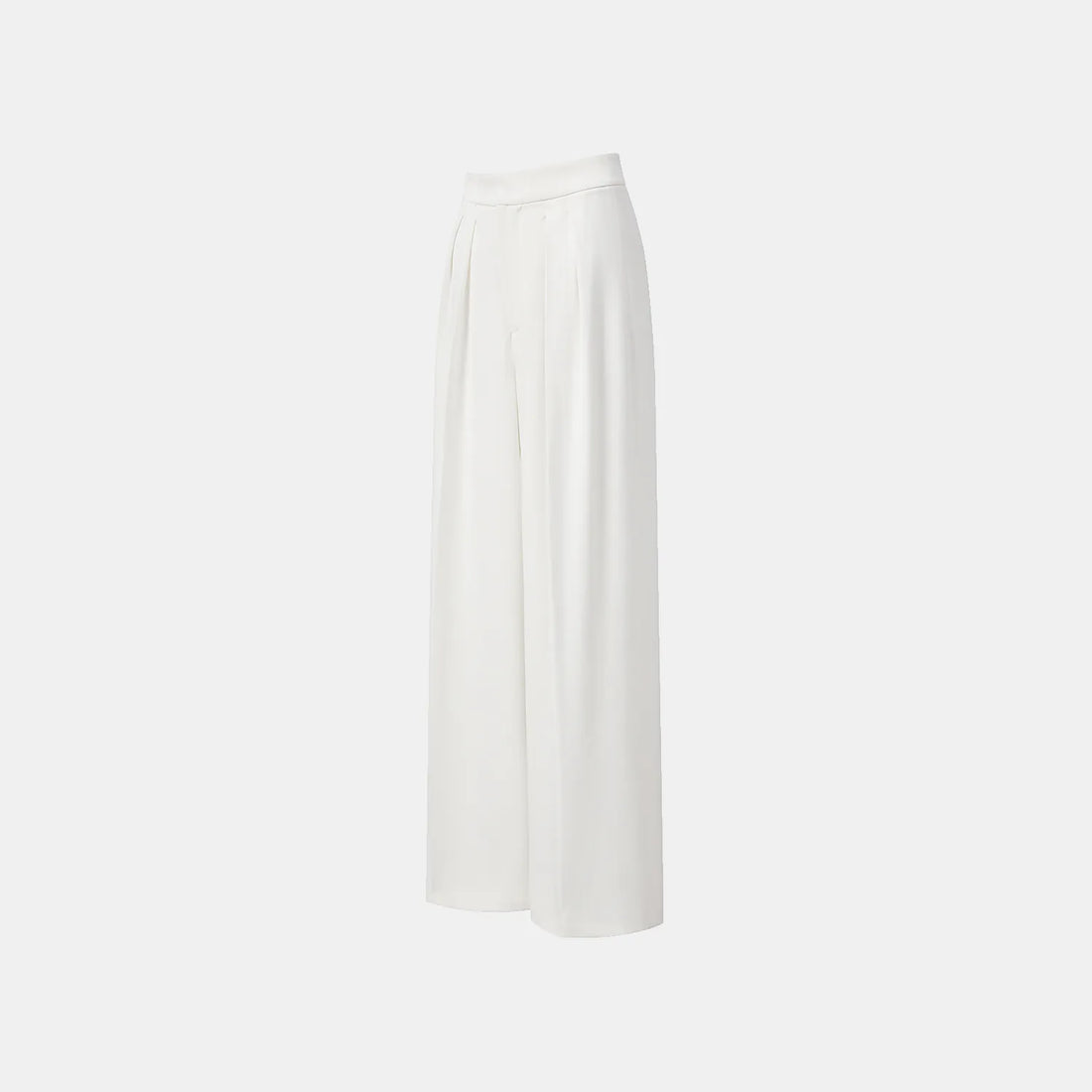 "Speak Sleek." Anti-wrinkle Acetate Special Cut Wide Leg Trousers - White
