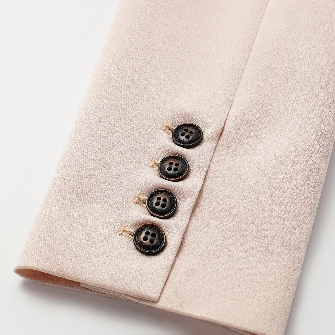 "Speak Sleek." Acetate Double-Breasted Blazer—Pink