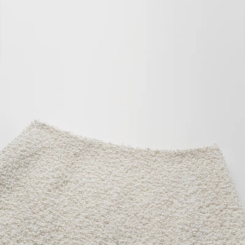 "Great Gatsby" Ruffo Coli Couture Handmade Pearl Fabric Skirt - Navy