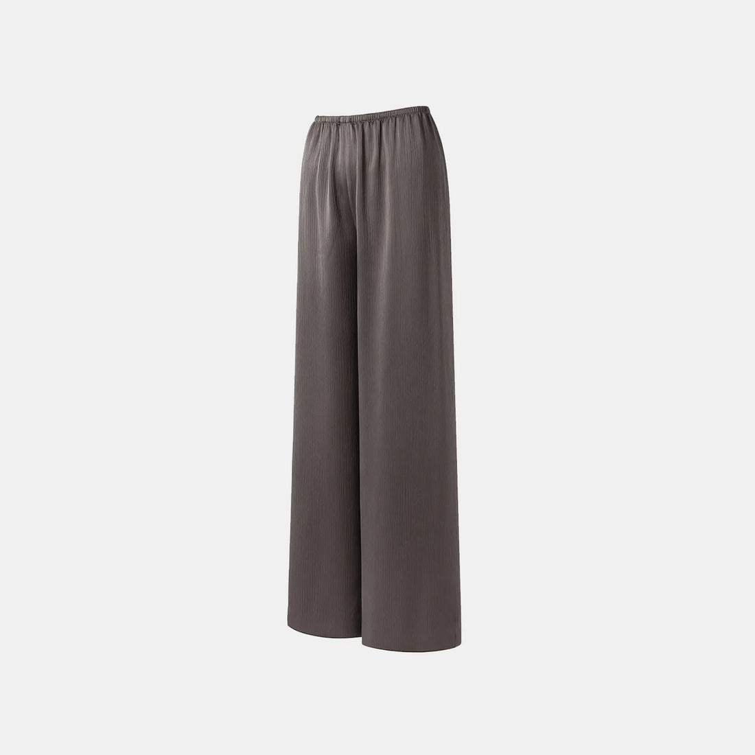 "Easy Go Chic" Korean Pleated Fabric Straight Leg Pants - Leather Brown