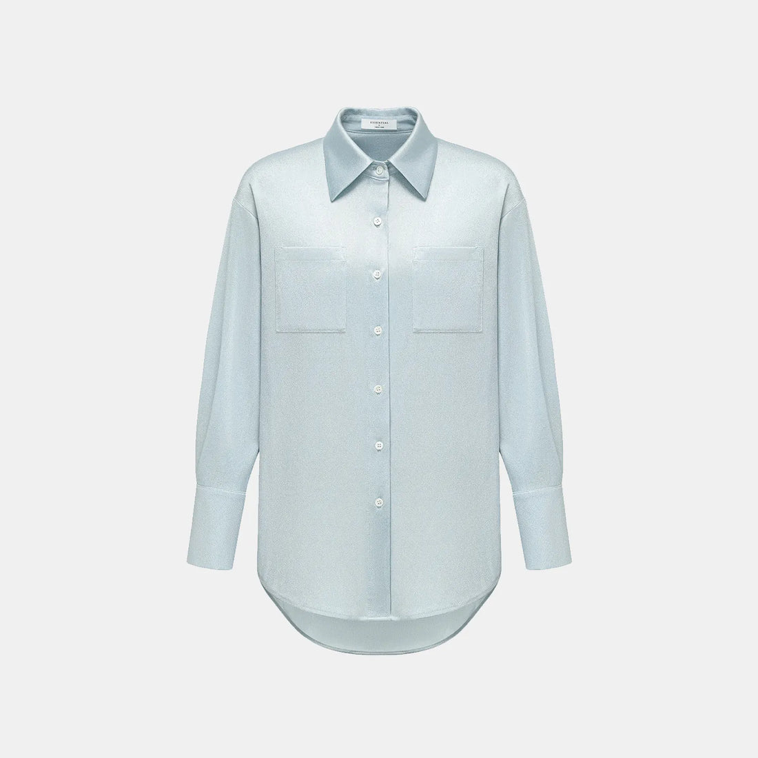 'Easy Go Chic' Acetate Oversized Shirt - Light Blue
