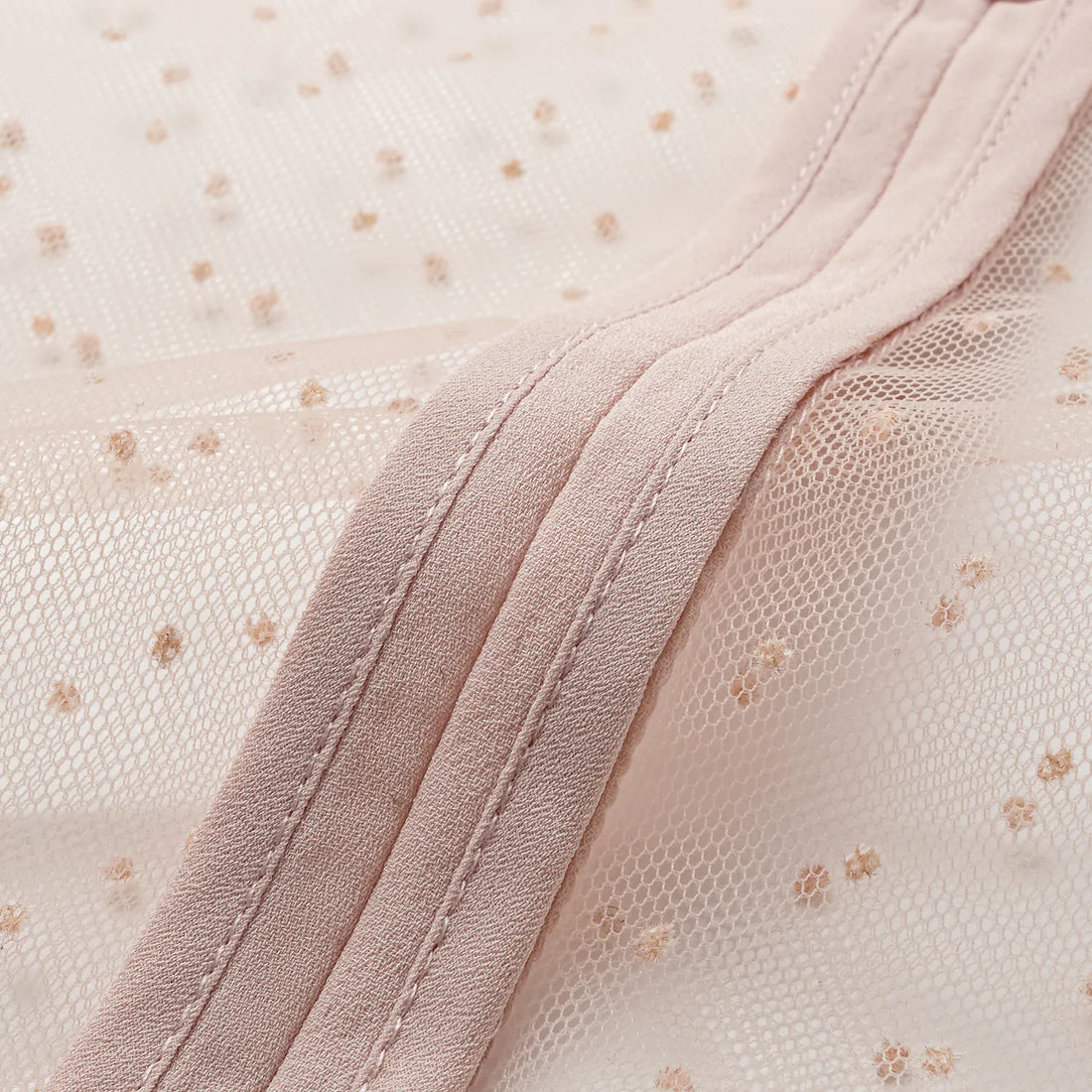 "Summer Diary" Italian tulle top—Pink dot