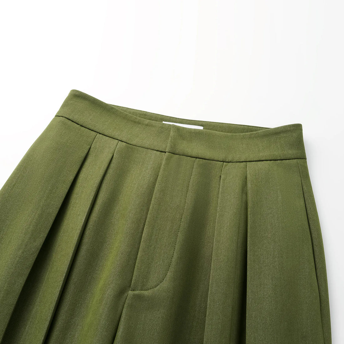 "Speak Sleek." Italian textured fabric three-dimensional tailored wide-leg pants—Amber Garden