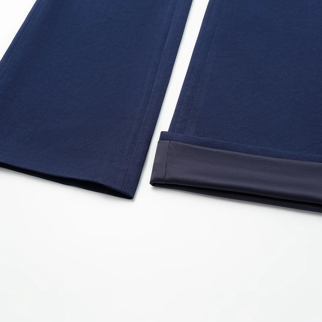 "Speak Sleek." Acetate flared pants—Indigo