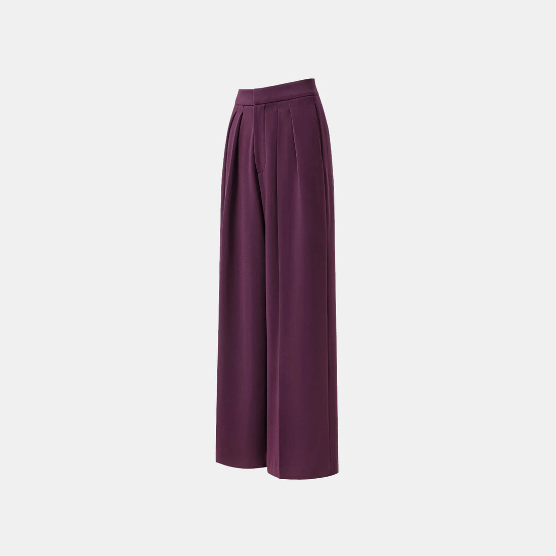"Speak Sleek." Anti-wrinkle Acetate Special Cut Wide Leg Trousers - Grape Purple