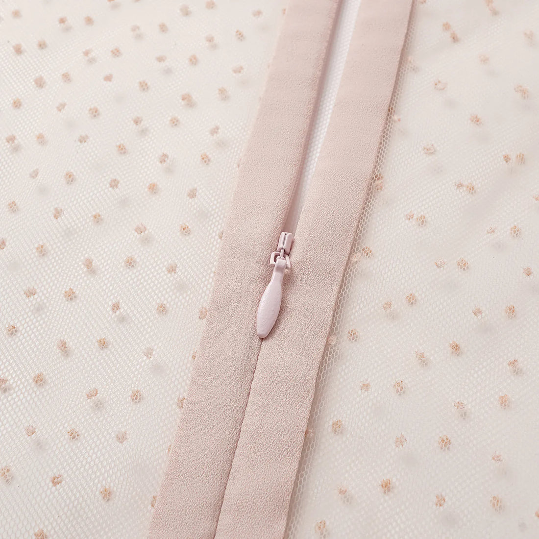 "Summer Diary" Italian tulle top—Pink dot