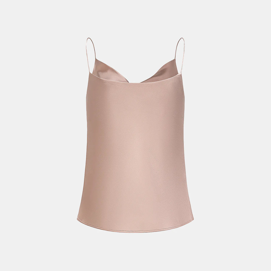 "Summer Diary" acetate flared neck spaghetti strap tank top - bronze gold