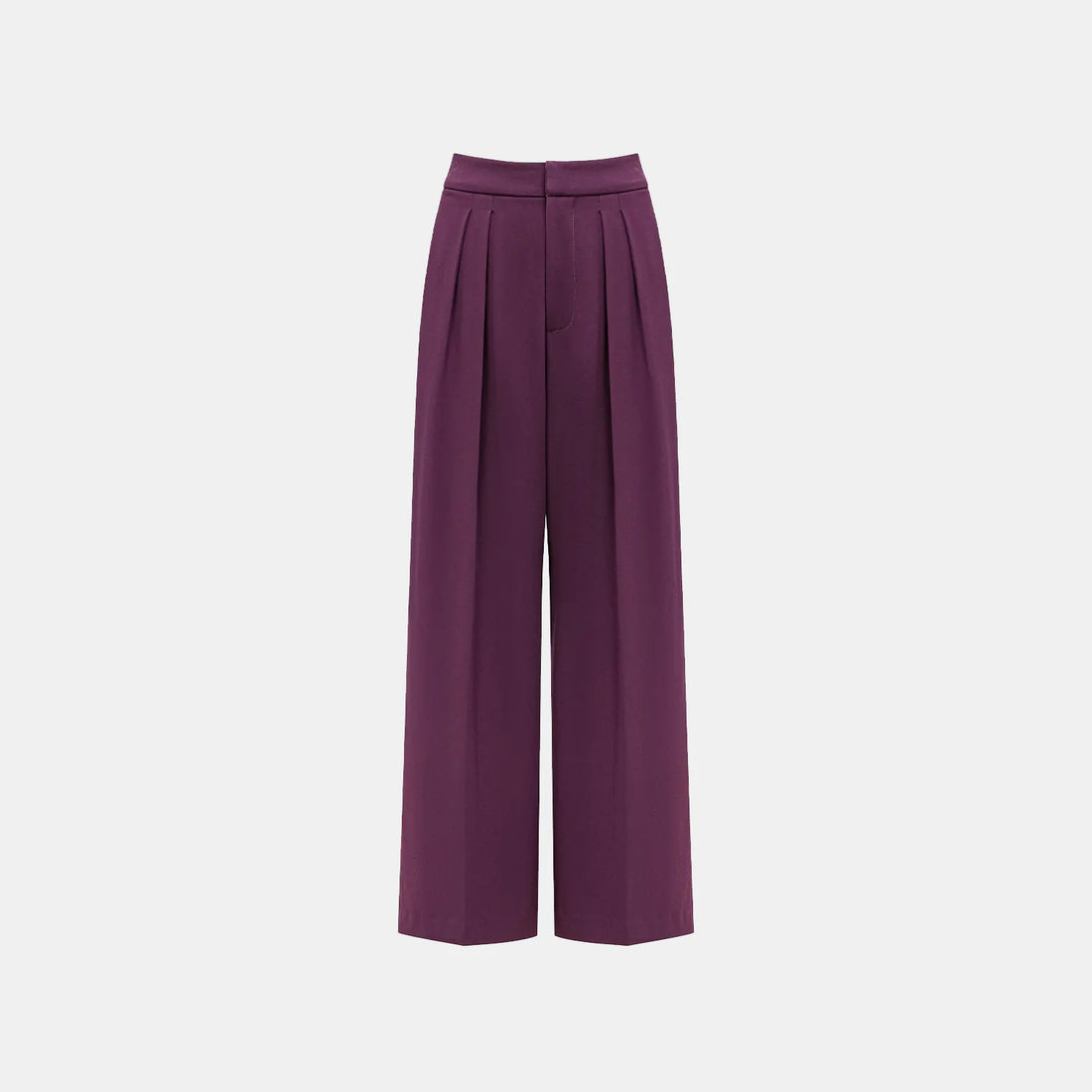 "Speak Sleek." Anti-wrinkle Acetate Special Cut Wide Leg Trousers - Grape Purple