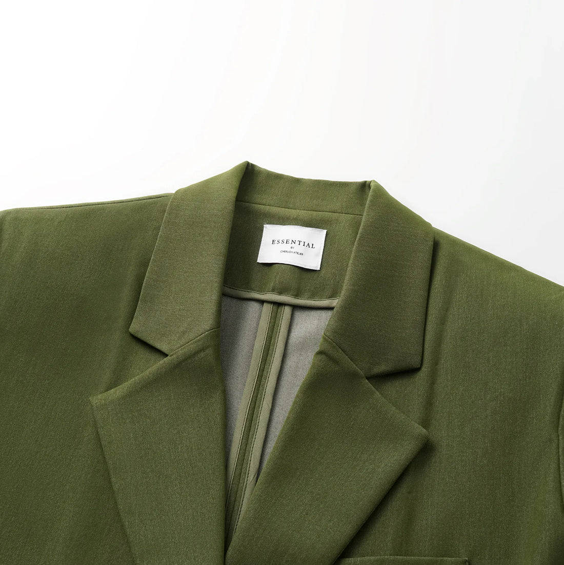 "Speak Sleek." Oversized suit jacket in Italian textured fabric—Amber Garden