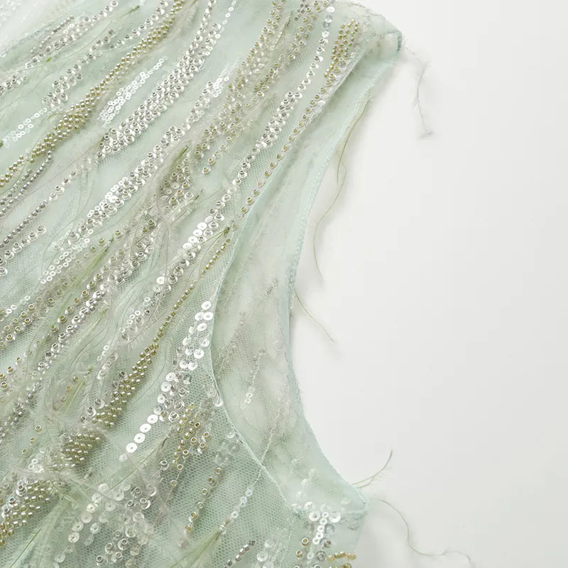 "Welcome to my party." Beaded feather craft light Chinese style vest