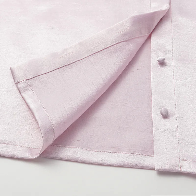 "Sloane Ave glam." Cut-out shirt - Cherry Blossom Pink (matte/satin)