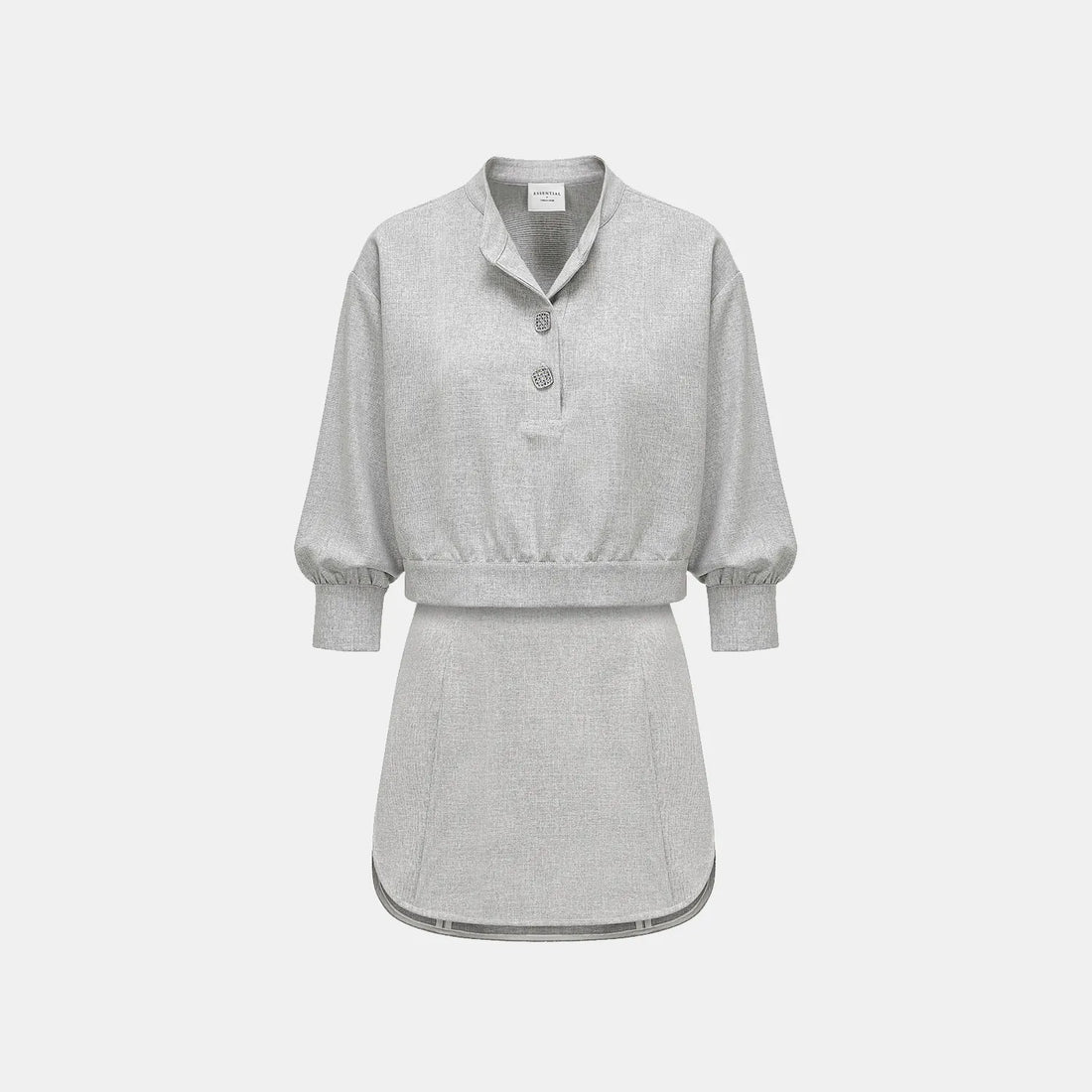 Essential Golf Collection Technical Fabric Casual 3/4 Sleeve Top — Grey