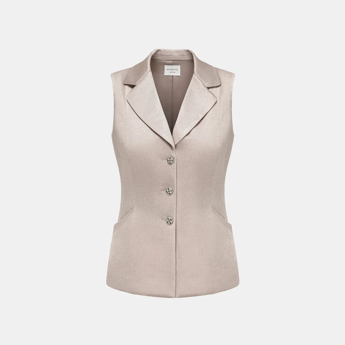 'Easy Go Chic' acetate jersey vest — Coffee