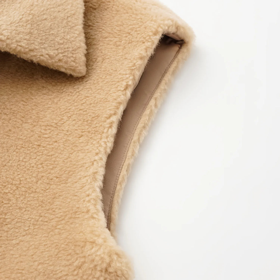 "Tops." Italian top camel hair fabric teddy vest