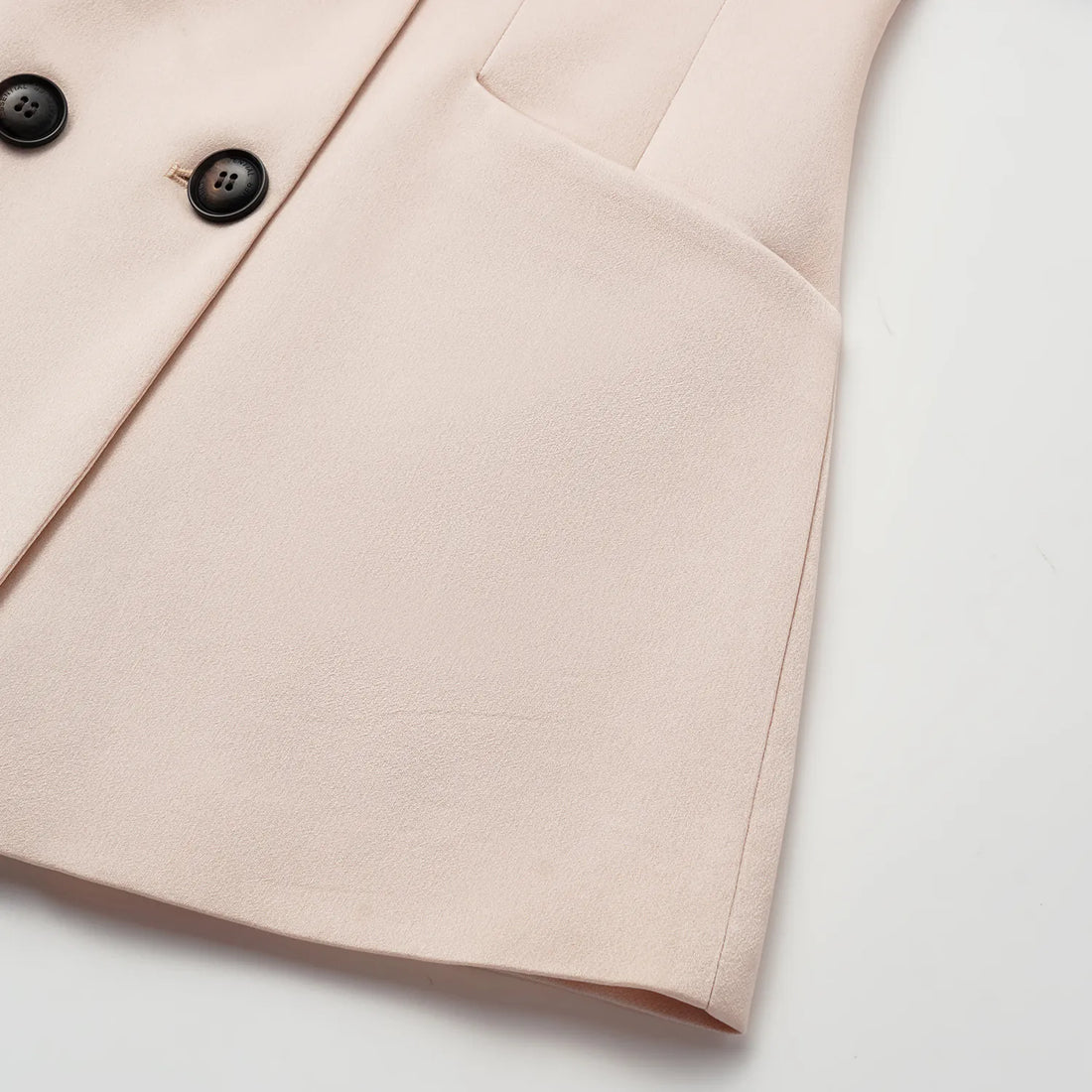 "Speak Sleek." Acetate Double-Breasted Blazer—Pink