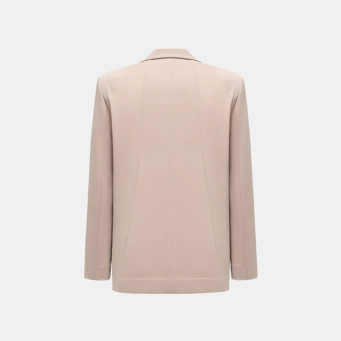 "Speak Sleek." Oversized suit jacket in Italian textured fabric—Taupe