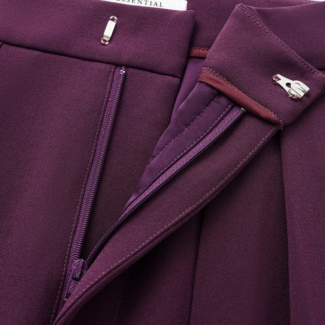 "Speak Sleek." Anti-wrinkle Acetate Special Cut Wide Leg Trousers - Grape Purple
