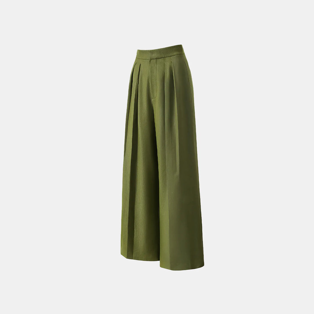 "Speak Sleek." Italian textured fabric three-dimensional tailored wide-leg pants—Amber Garden