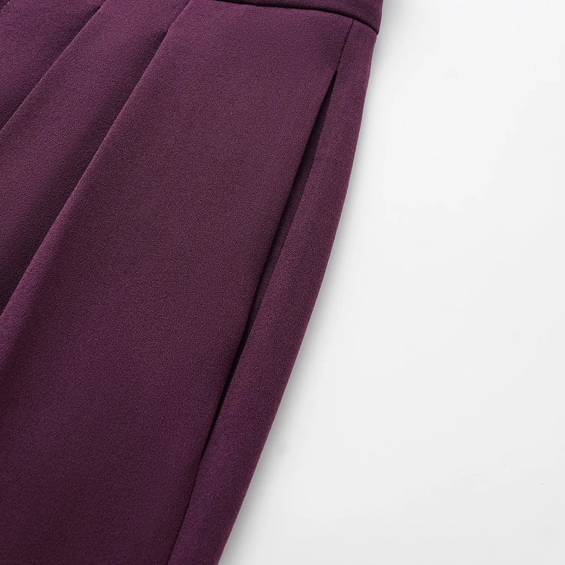 "Speak Sleek." Anti-wrinkle Acetate Special Cut Wide Leg Trousers - Grape Purple