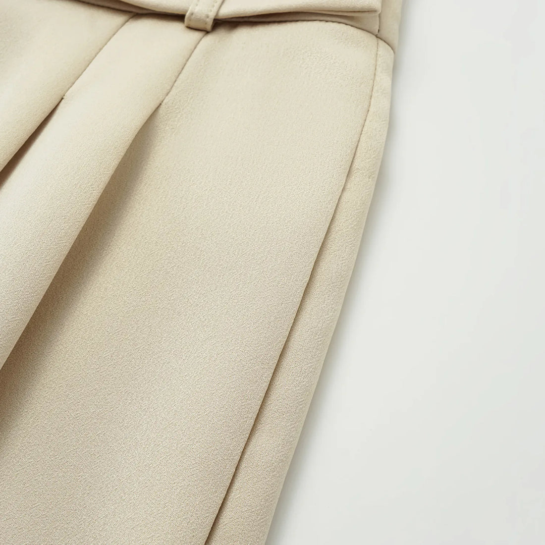 "Speak Sleek." Acetate Shorts—Champagne
