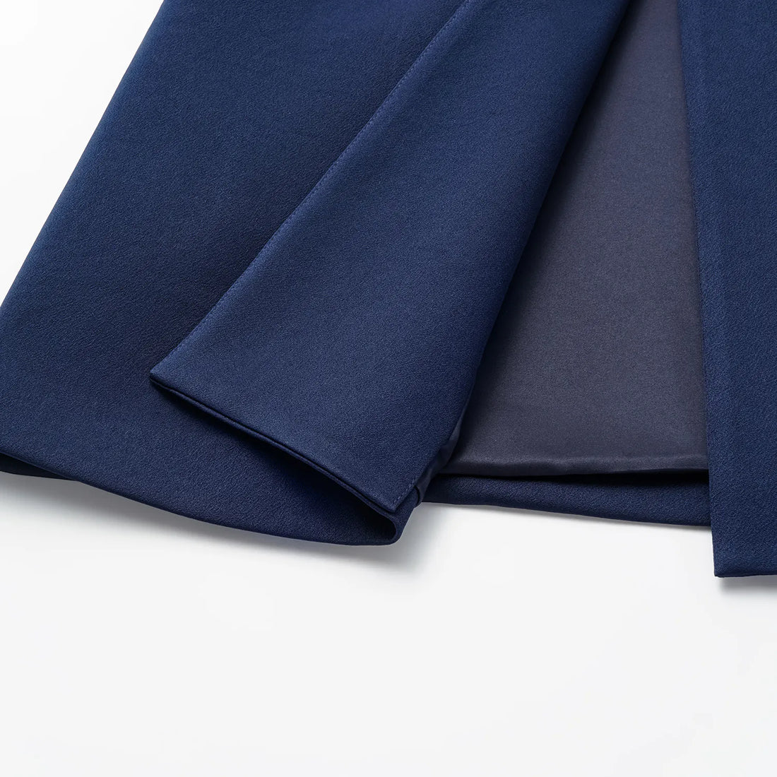"Speak Sleek." Acetate Double-Breasted Blazer—Indigo
