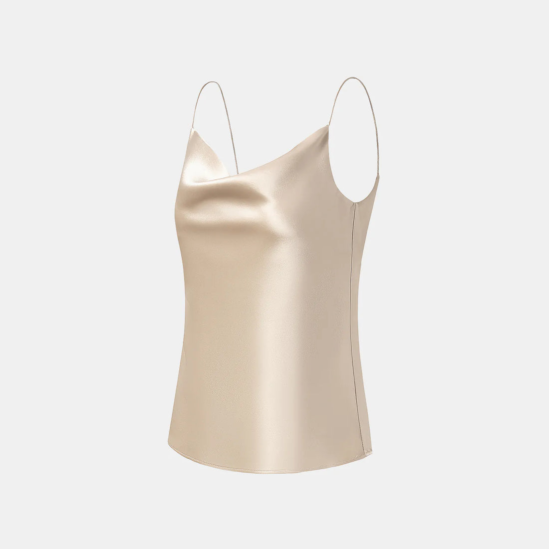 "Summer Diary" Acetate Swing Neck Spaghetti Strap Tank Top - Matt Gold