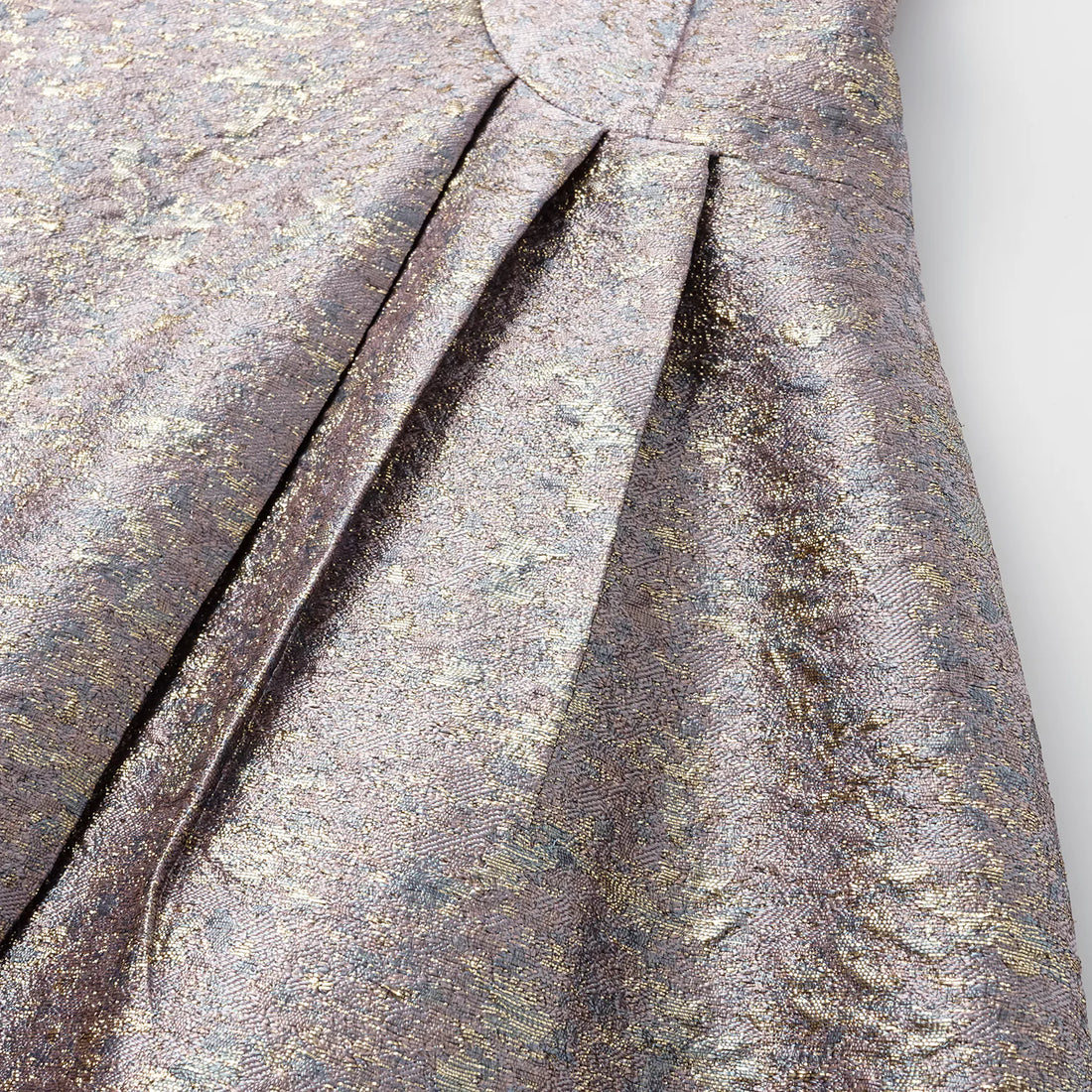 "Imperial Garden Gala" Italian-made jacquard fabric new Chinese style long dress - Wisteria around green