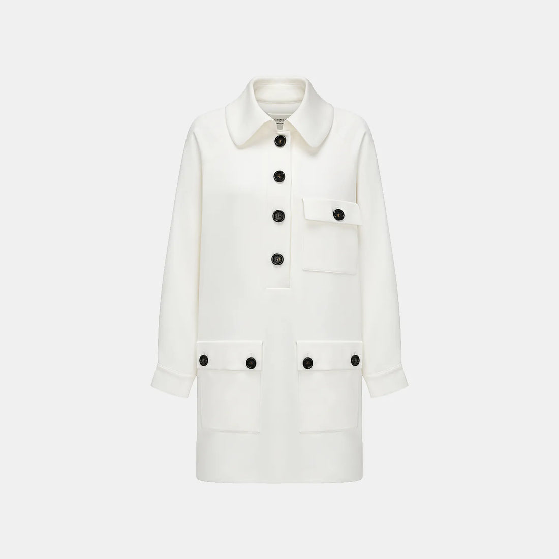 "Easy-go Chic" Heavy Acetate Casual Dress - White