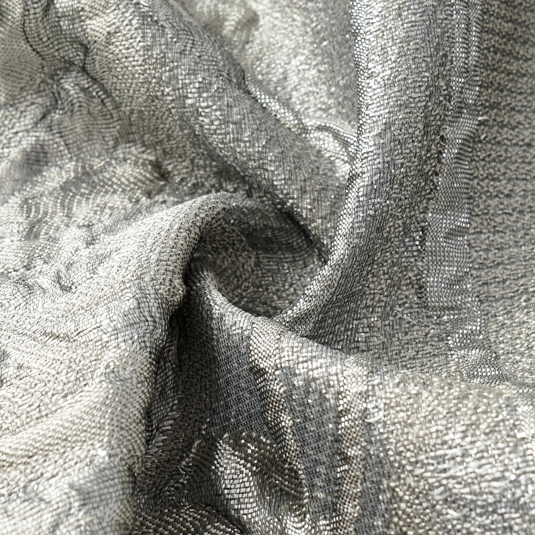 “Imperial Garden Gala“ Italian Jacquard Chinese Style Dress — Silver