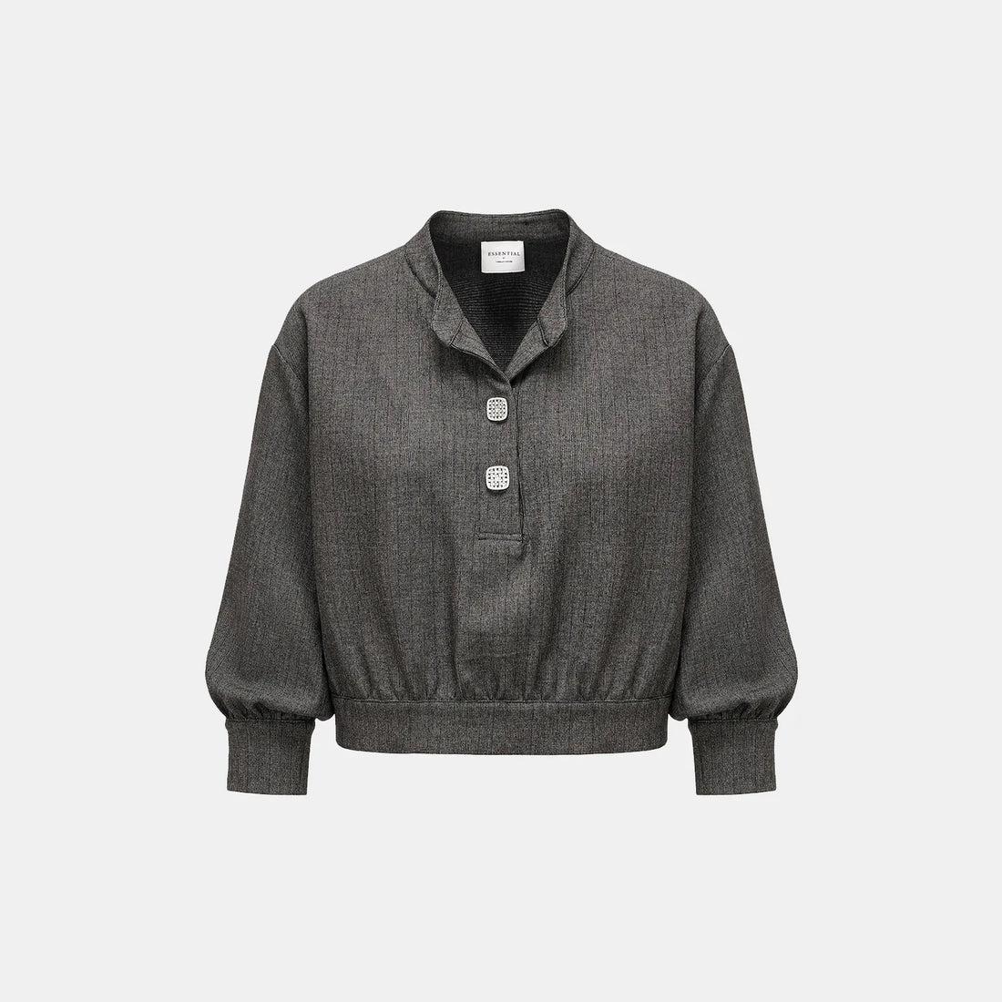 Essential Golf Collection Technical Fabric Relaxed 3/4 Sleeve Top — Black