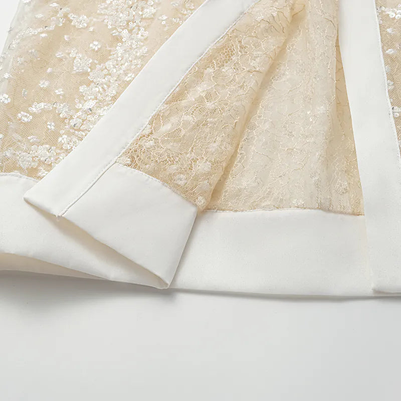 "Great Gatsby" Luxe Beaded Half Sleeve Blouse