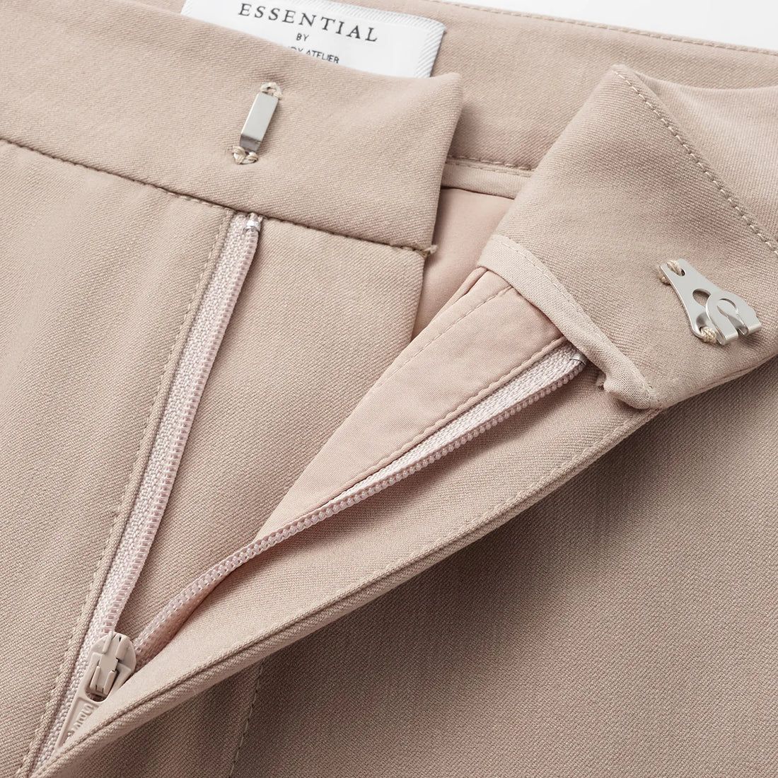 "Speak Sleek." Italian textured fabric flared pants - Taupe