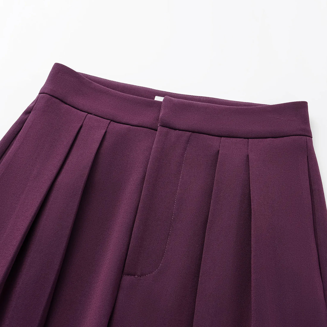 "Speak Sleek." Anti-wrinkle Acetate Special Cut Wide Leg Trousers - Grape Purple