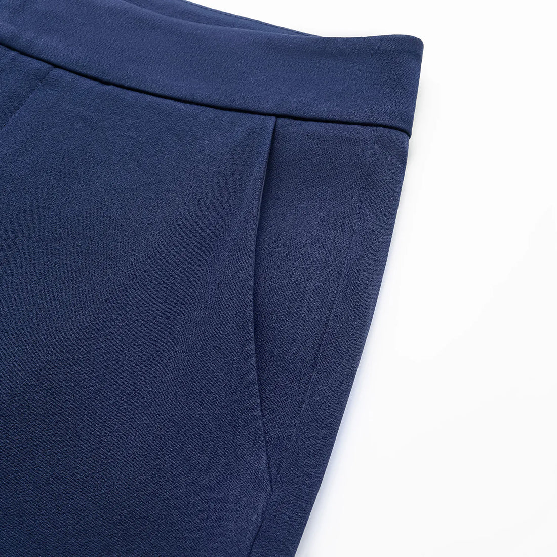 "Speak Sleek." Acetate flared pants—Indigo
