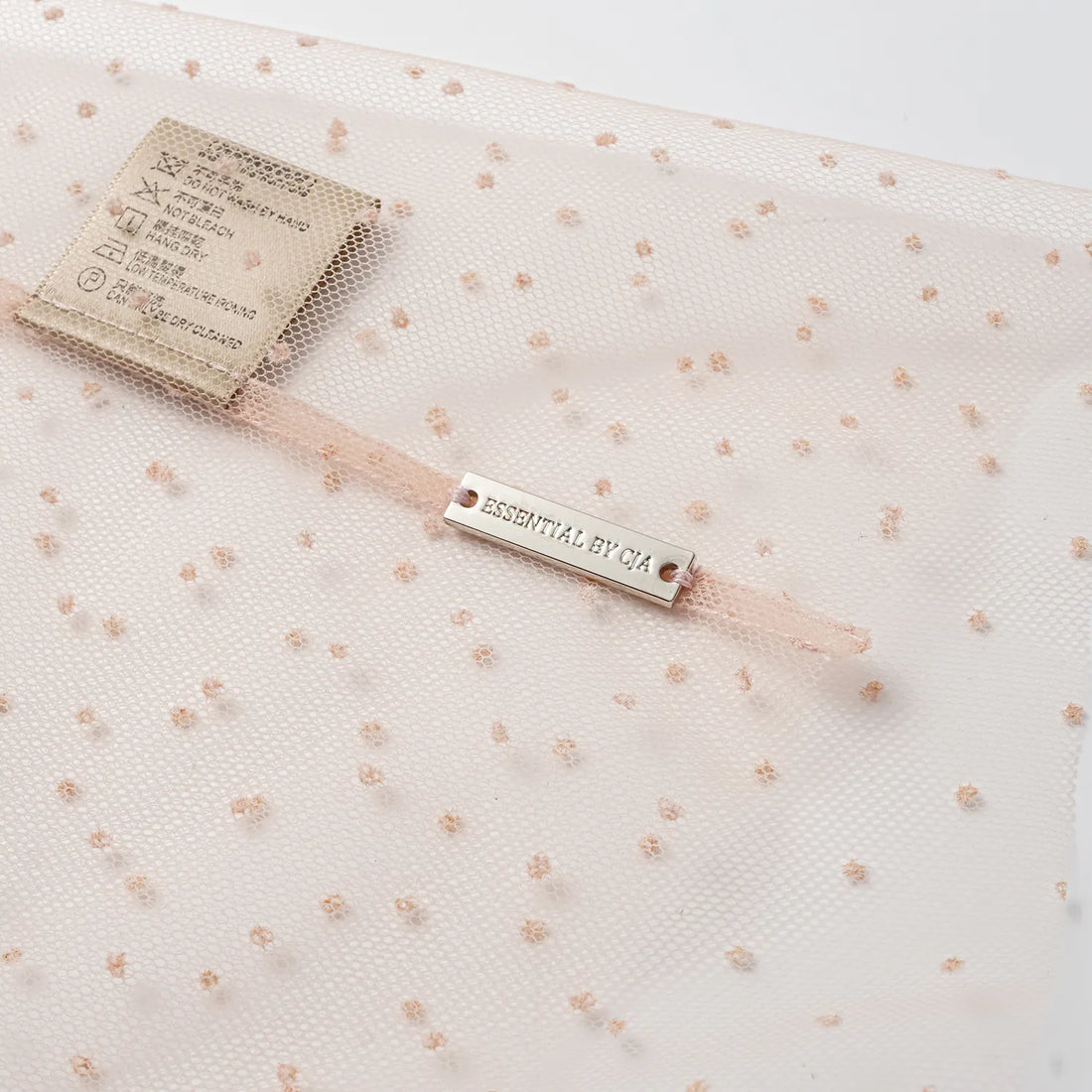 "Summer Diary" Italian tulle top—Pink dot