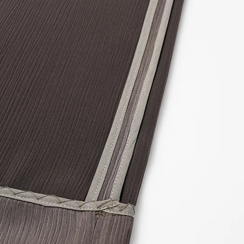 "Easy Go Chic" Korean Pleated Fabric Straight Leg Pants - Leather Brown