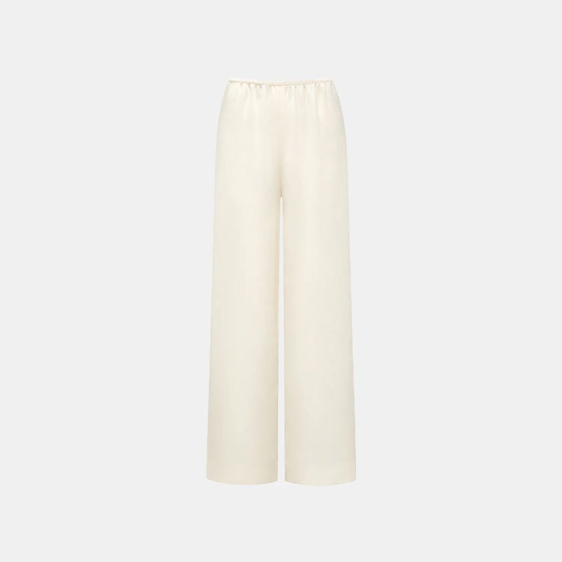 "Easy Go Chic" Korean Pleated Fabric Straight Leg Pants — Original White