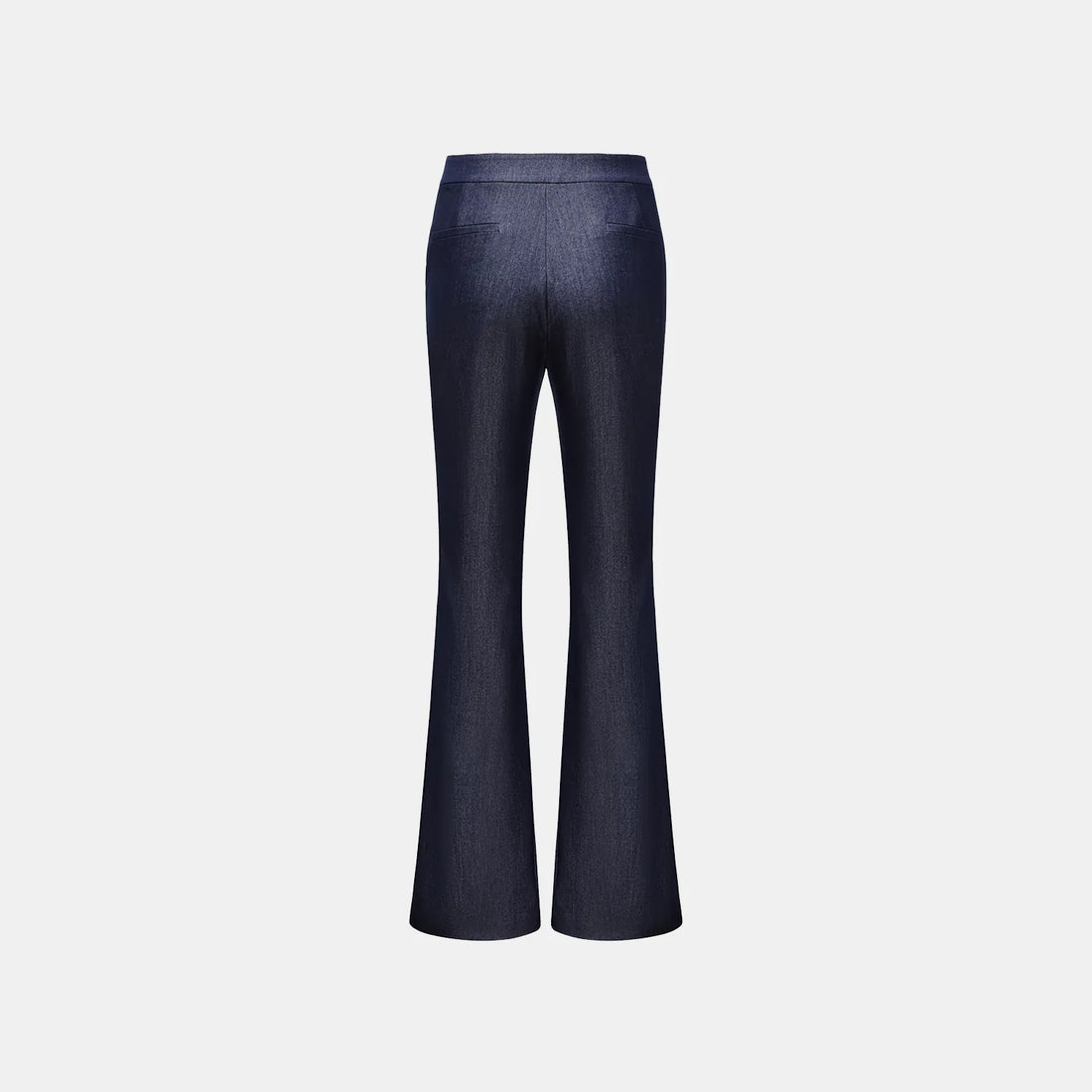 "Speak Sleek." Italian textured fabric flared pants—Denim
