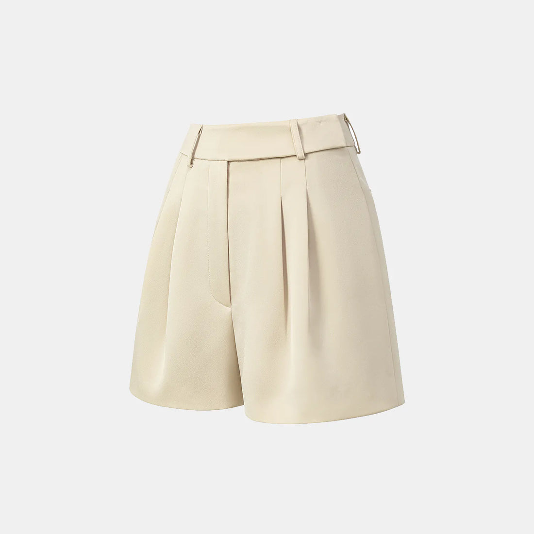 "Speak Sleek." Acetate Shorts—Champagne