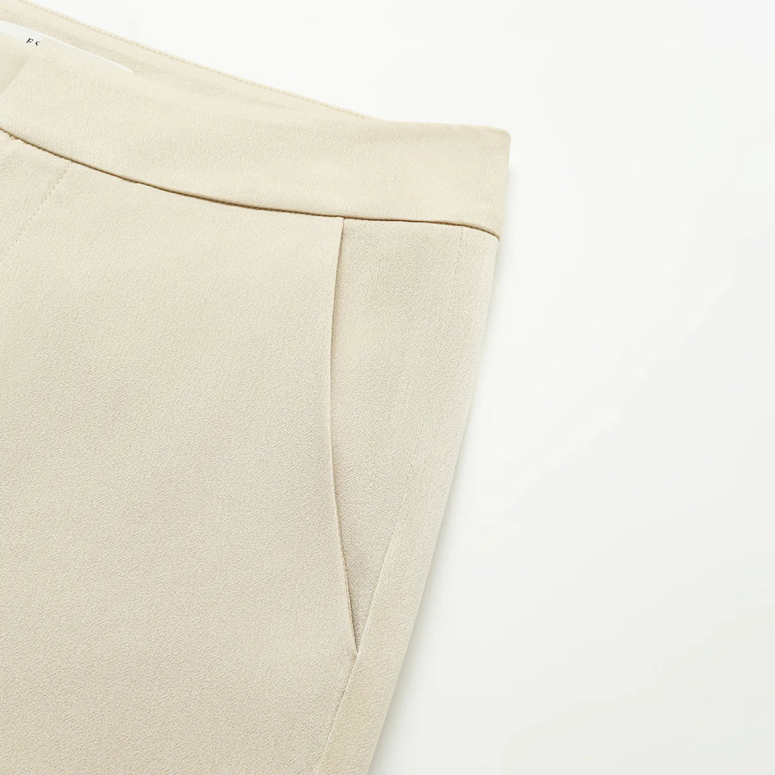 "Speak Sleek." Acetate flared pants—Champagne