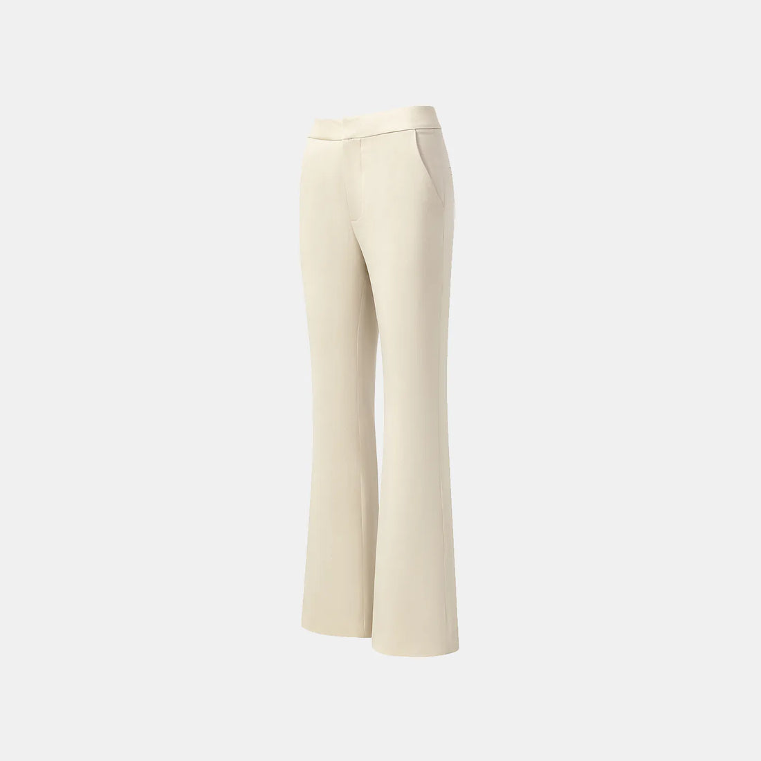 "Speak Sleek." Acetate flared pants—Champagne