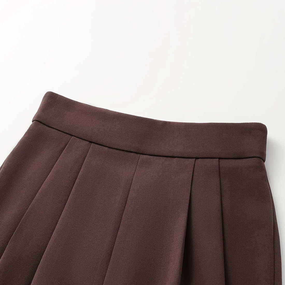 "The Atelier." Anti-wrinkle Acetate High-end Custom Soft Vest Craft High-waist Cropped Pants - Suede Brown