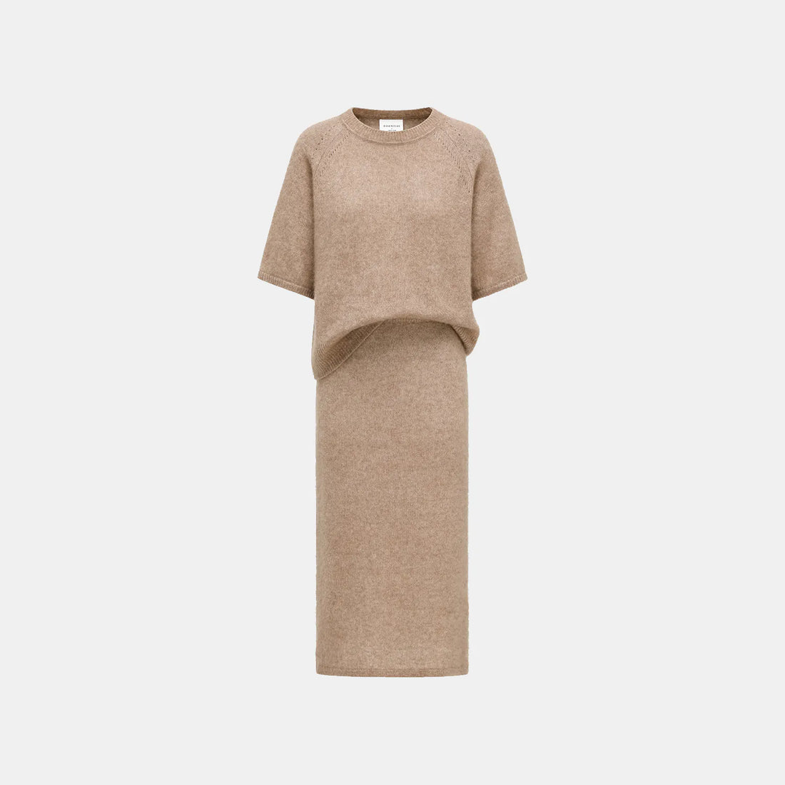 Autumn Diary Silk Cashmere 3/4 Sleeve Top—Earl Grey