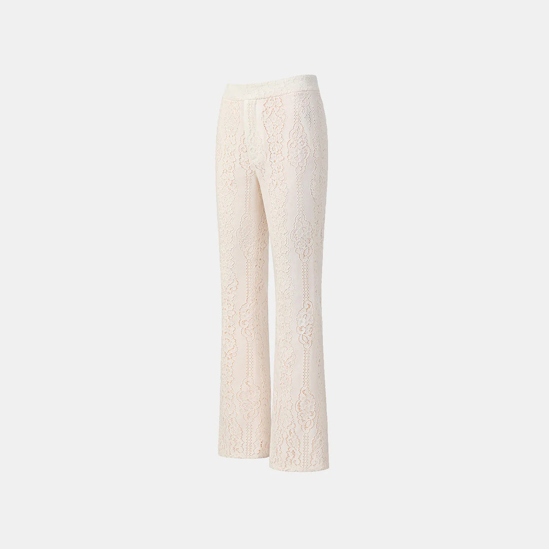 "Chun Shang Ya Ji" hollow lace craft bell-bottom pants